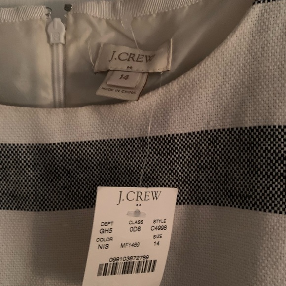 J. Crew Blue and White Textured Dress Size 14 - Picture 16 of 16
